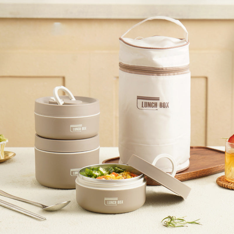 Portable Insulated Lunch Container Set（insulated bag not included）