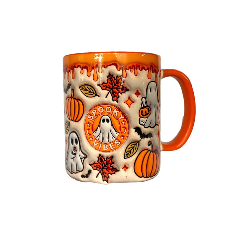 Pumpkin Coffee Cup With Ghost