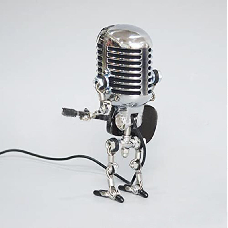 Vintage Microphone Robot Decoration