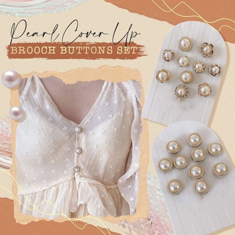 Pearl Cover Up Brooch Buttons Set(10pcs)